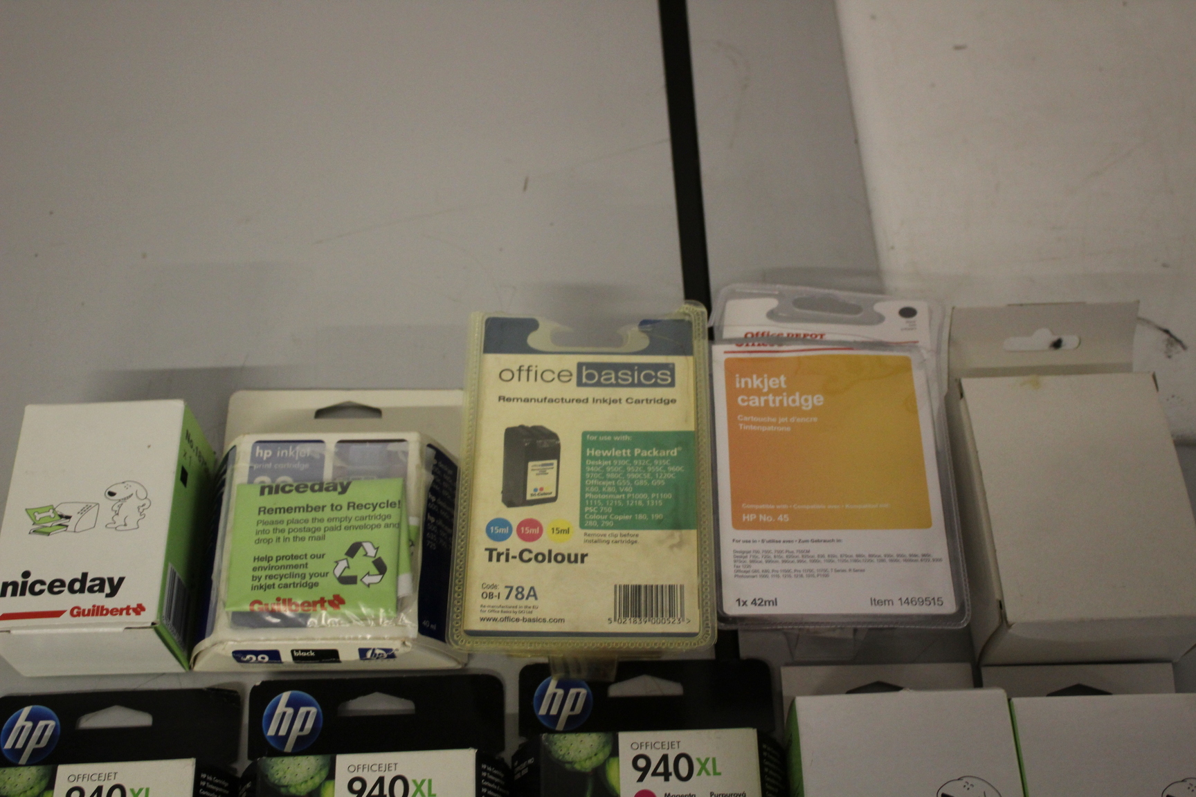 Image of Collection of HP Inkjet Cartridges, All unused most still sealed in box