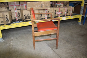 Thumbnail image of 3 x Retro Chairs with Orange Lined Cushions 