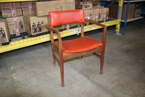Thumbnail image of 3 x Retro Chairs with Orange Lined Cushions 