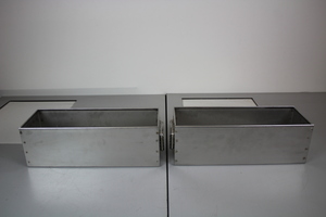 Thumbnail image of Set of 3 Stainless Steel Planters Plant Pots 48x17x16 cm with handles upcycled 