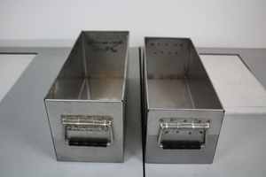 Thumbnail image of 2 Stainless Steel Planters Plant Pots with handles 48 x 18 x 19cm approx