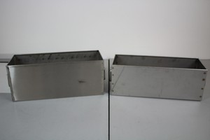 Thumbnail image of 2 Stainless Steel Planters Plant Pots with handles 48 x 18 x 19cm approx