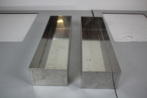 Thumbnail image of Pair of Stainless Steel Planters Plant Pots 56 cm x 15.5 cm x 10 cm