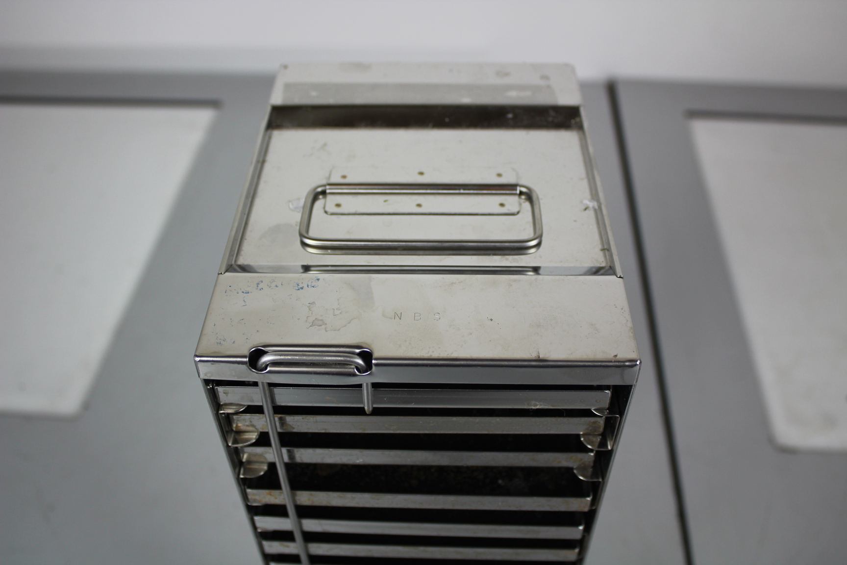 Image of Laboratory Freezer Rack, Stainless Steel, 18 x 14 x 37 cm, 17 Loose shelves, 