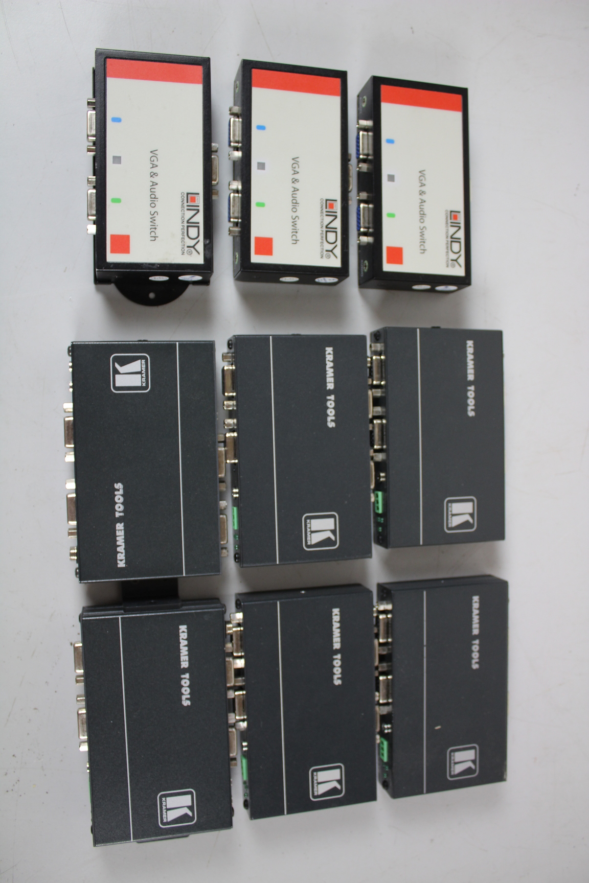 Image of Kramer UXGA/Audio Switches x 6 and Lindy VGA Audio Switches x 3