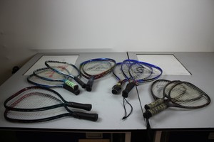Thumbnail image of Lot of 13 Racketball Racquetball Rackets Racquets Dunlop Karakal Pro Kennex 