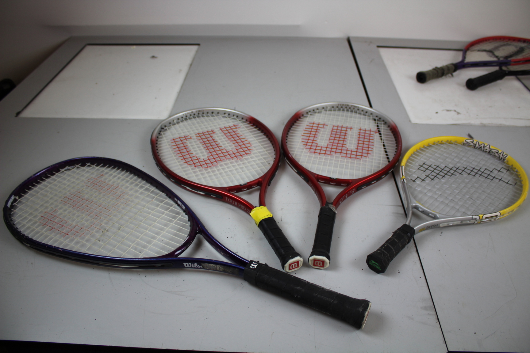 Image of Lot of 11 Racketball Rackets Raquetball Racquets Browning Mantis Slazenger Dunlo