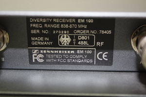 Thumbnail image of Sennheiser Diversity Receiver EW100,EM100 X 2 with one Power Adaptor.