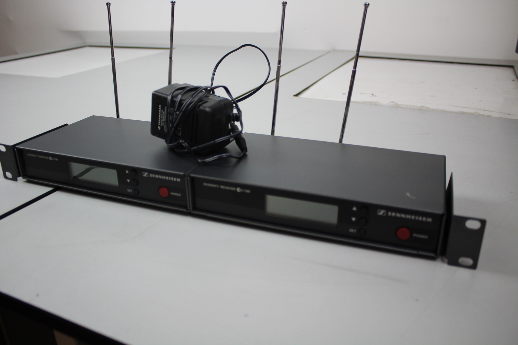 Image of Sennheiser Diversity Receiver EW100,EM100 X 2 with one Power Adaptor.