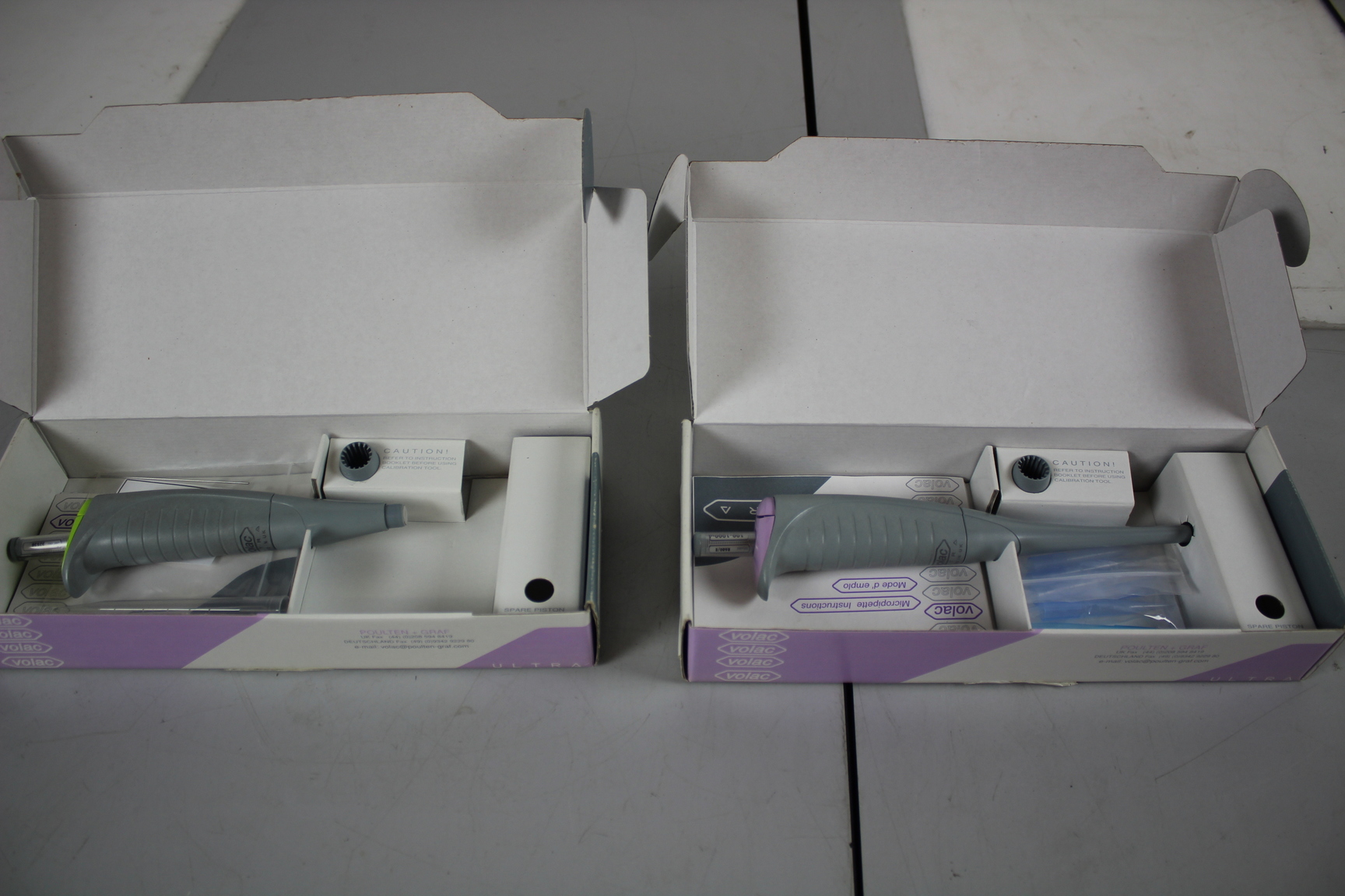 Image of Pair of Volac Ultra Precision Micropipettes 500-5000ul 100-1000ul boxesd N/W