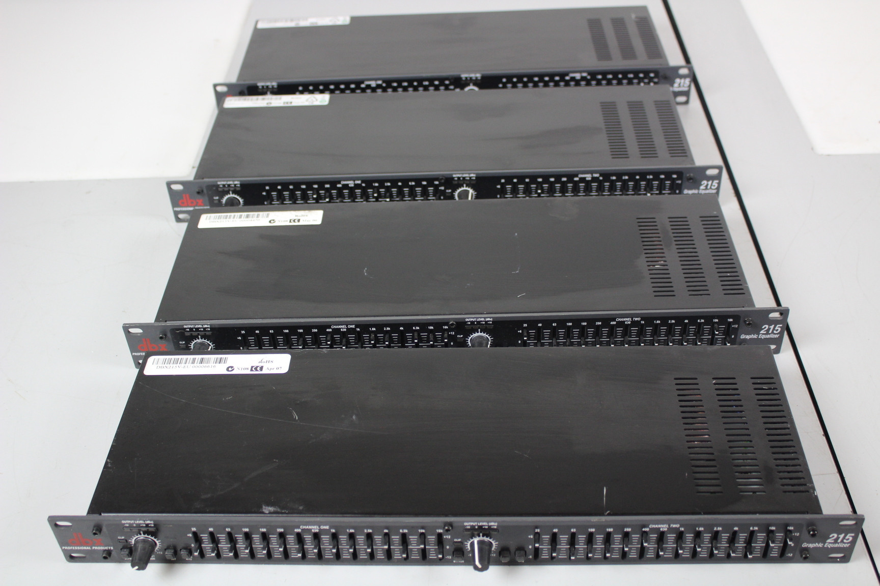Image of Lot of 4 DBX 215 Graphic Equalizer Graphic Equaliser Faulty