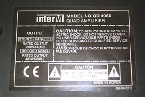 Thumbnail image of InterM QD 4960 Quad Amplifier 4 Channel Model 4960