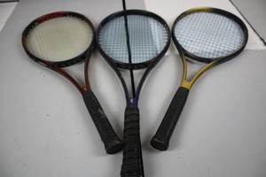 Thumbnail image of 15 Assorted Tennis Rackets Racquets Browning Kennex Slazenger Patrick Olympus 