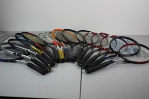Thumbnail image of 15 Assorted Tennis Rackets Racquets Browning Kennex Slazenger Patrick Olympus 