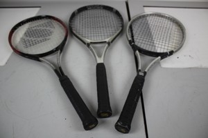 Thumbnail image of 15 Assorted Tennis Rackets Racquets Browning Kennex Slazenger Patrick Olympus 