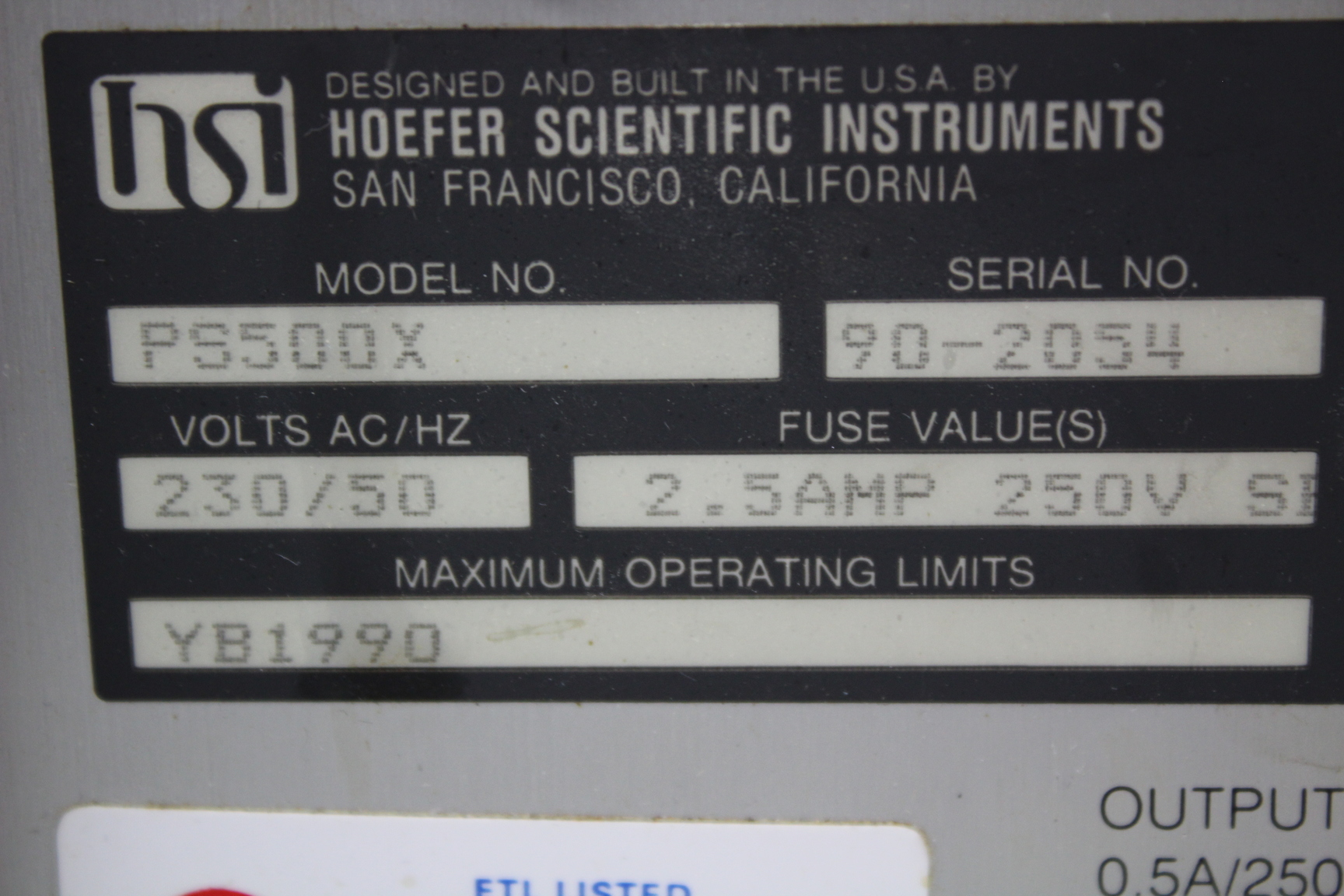 Image of Hoefer Scientific PS500X DC Power Supply