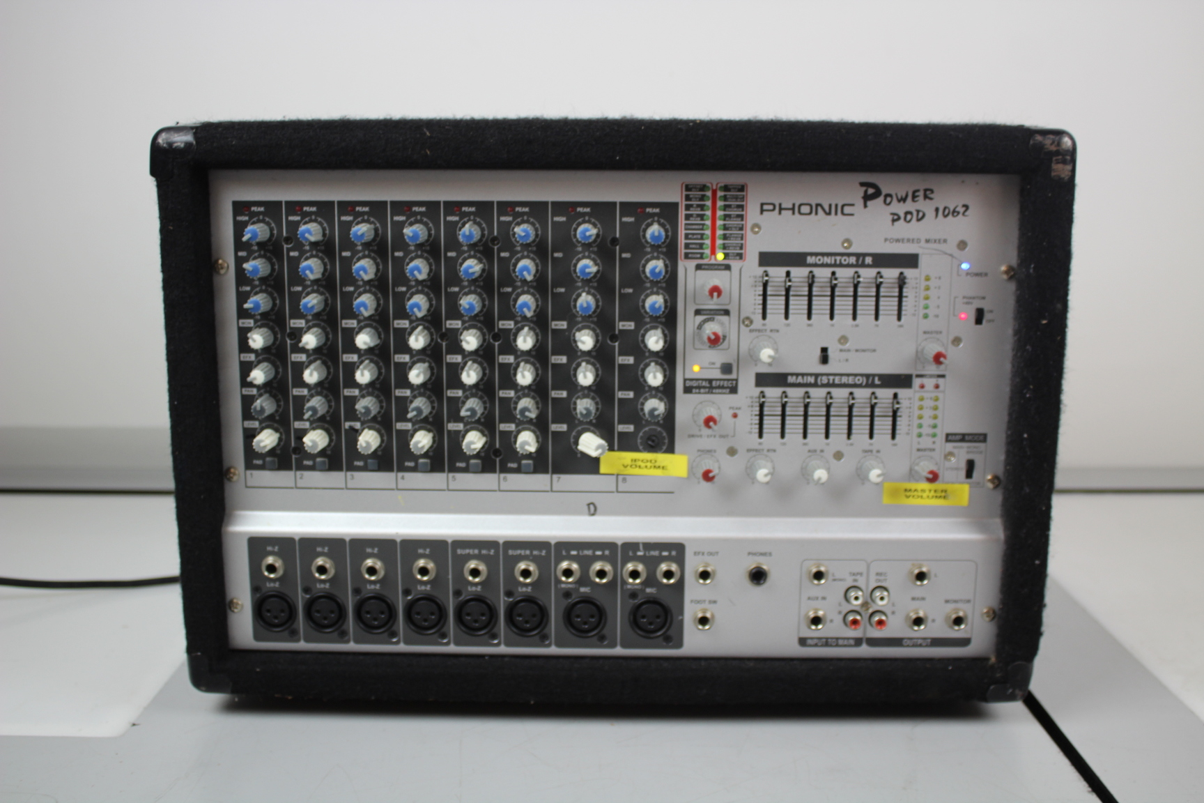 Image of Phonic Powerpod 1062 600w 8 Channel Music Audio Mixing Console System Black 