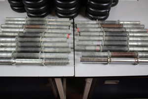 Thumbnail image of Job Lot of York Weights 38 x 1.1kg, 34 x 2.3kg (120Kg) 19 Dumbbells, 2 Barbells 