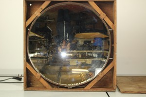 Thumbnail image of Antique Large (51cm) Concave Mirror 1916 Chance Brothers Industrial Vintage