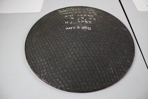 Thumbnail image of Antique Large (51cm) Concave Mirror 1925 C A Parsons Industrial Vintage