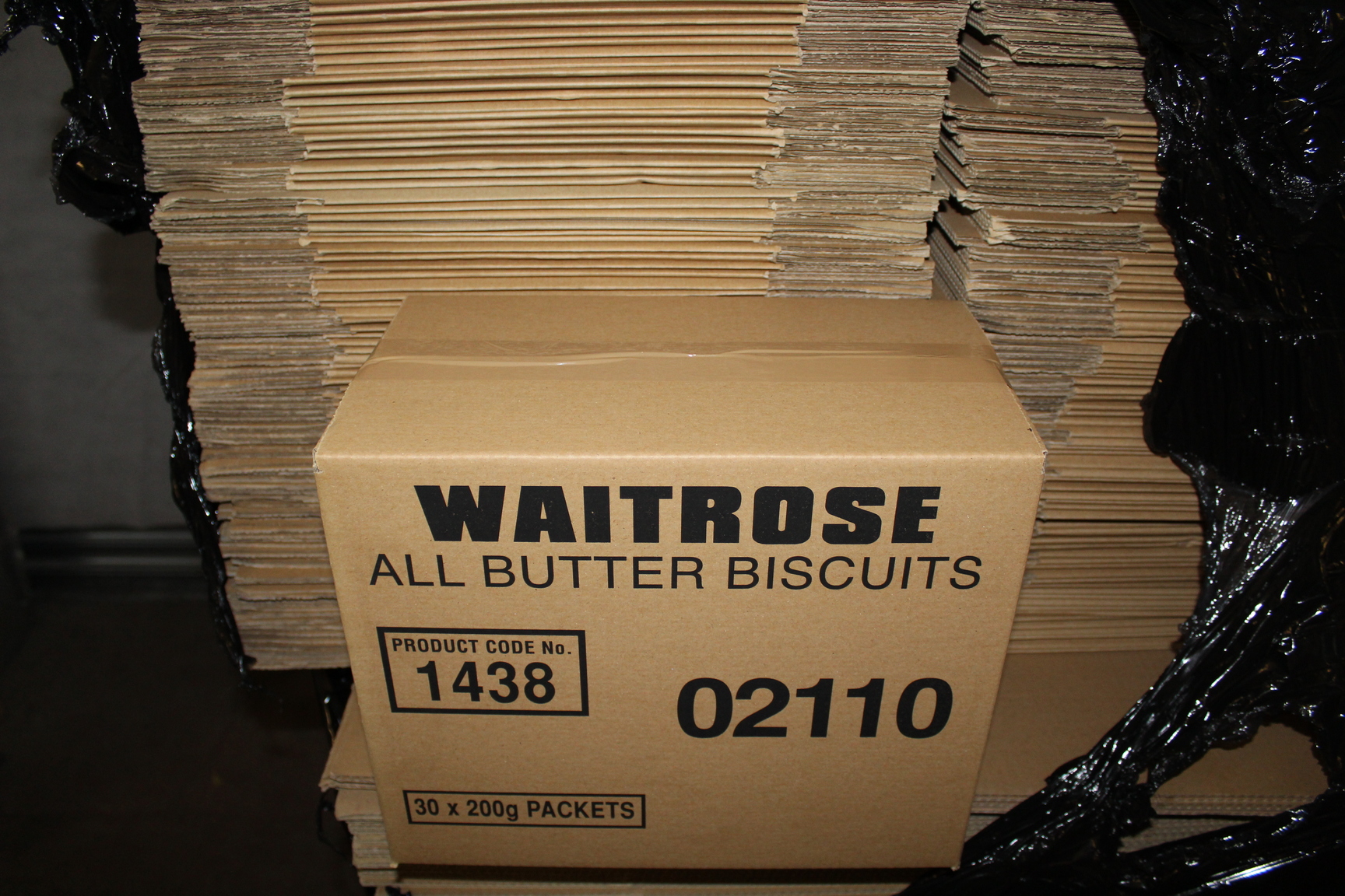 Image of Job Lot of Approx 850 Single Wall Cardboard Boxes in Two Dimensions