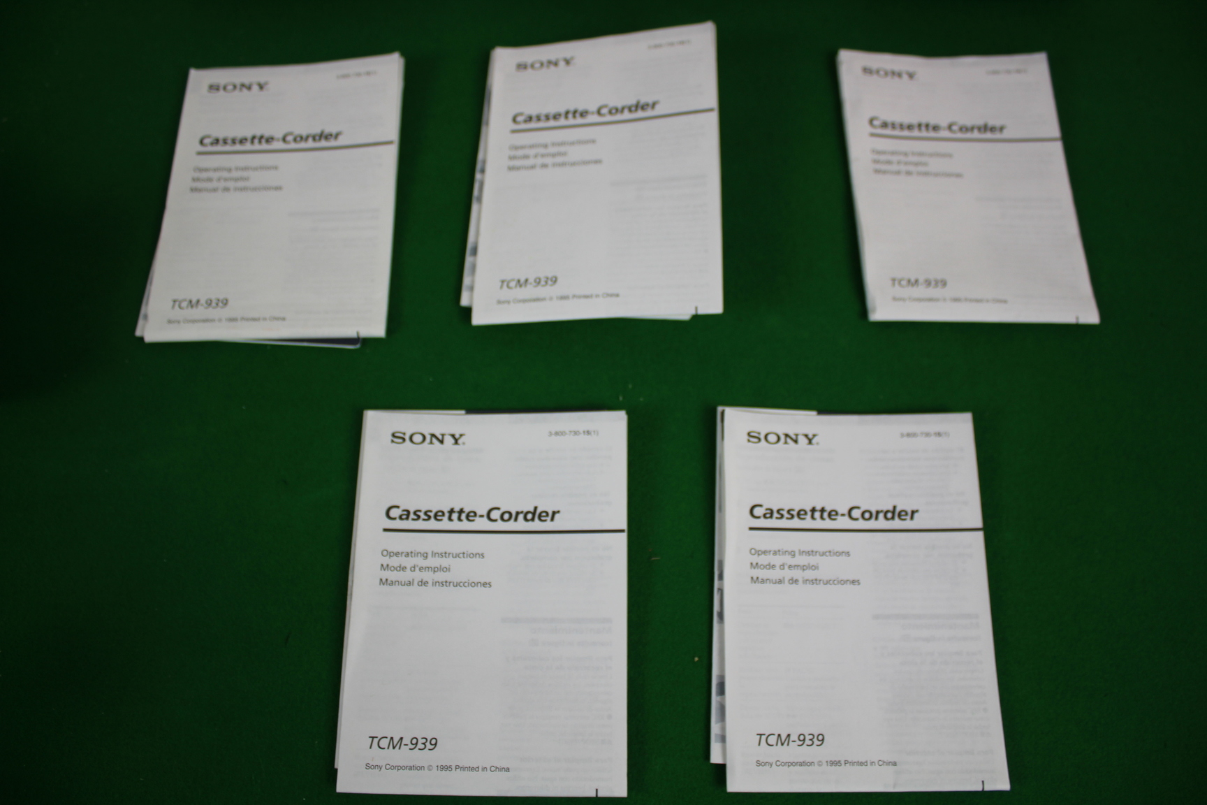 Image of Lot of 7 Sony TCM-939 Cassette-Corder Cassette Tape Players Recorders +Adaptors