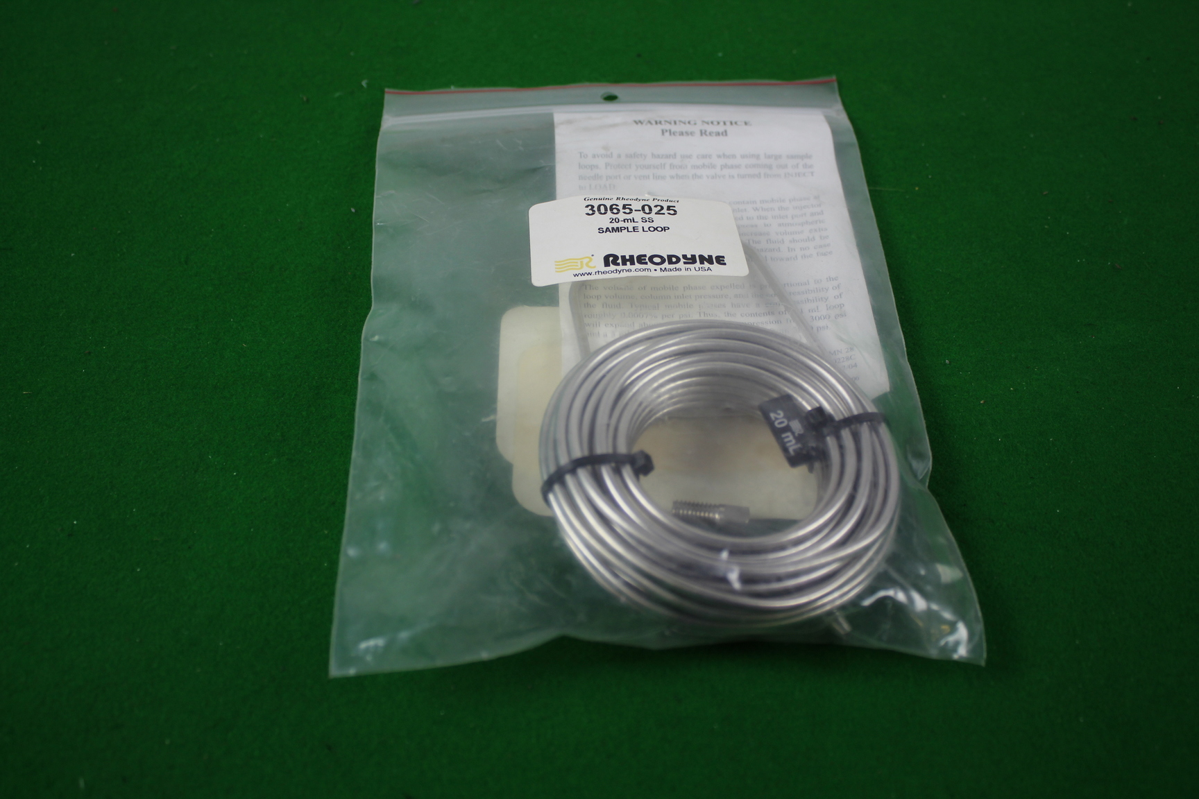 Image of Rheodyne Stainless Steel 20mL Sample Loop & Fittings, 3065-025 Brand New Lab