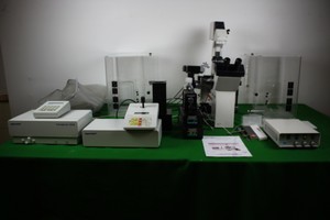Thumbnail image of Leica DM IRB Inverted Microscope, Eppendorf Micromanipulator Transjector .......