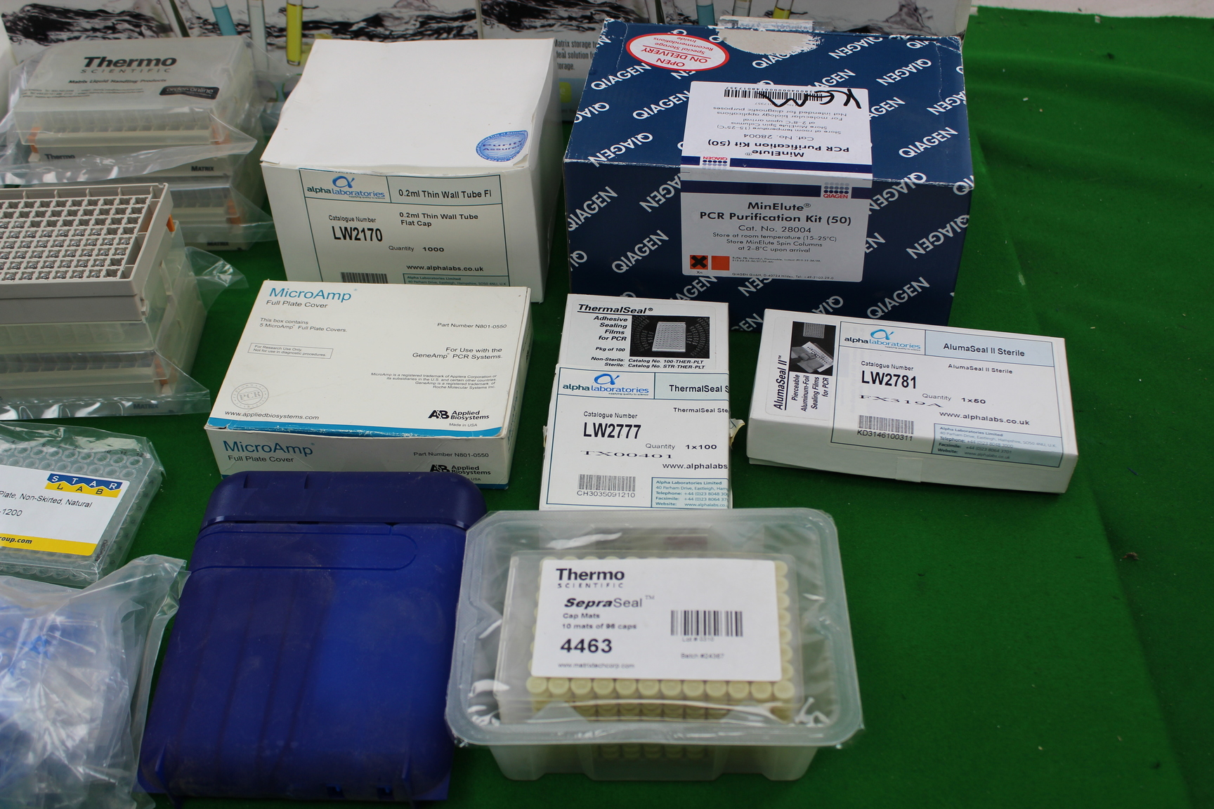 Image of Job Lot Lab Plastic Thermo scientific matrix storage tubes, PCR Kit, Caps, Tubes