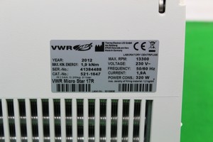 Thumbnail image of VWR Micro Star 17R Benchtop Centrifuge