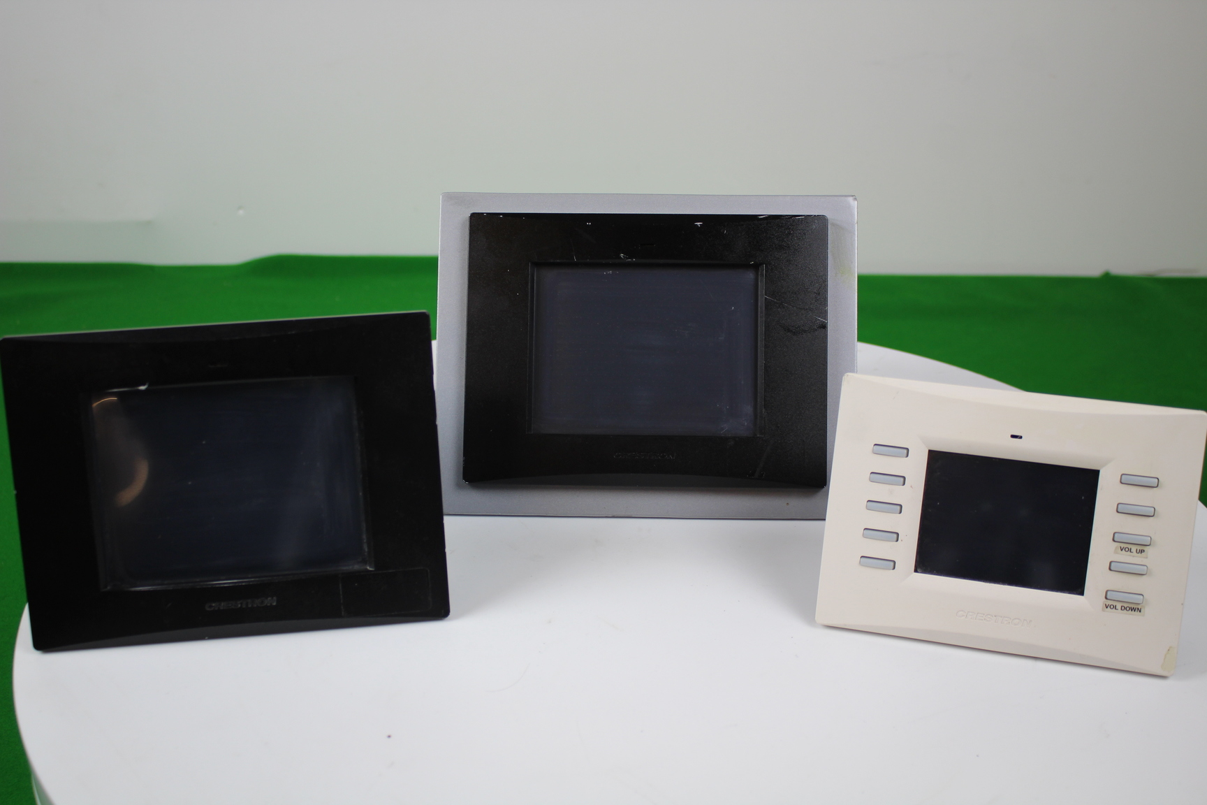 Image of Lot of 3 Crestron Touch Panel Screens 2 x TPS-6L Black & TPS-4L White