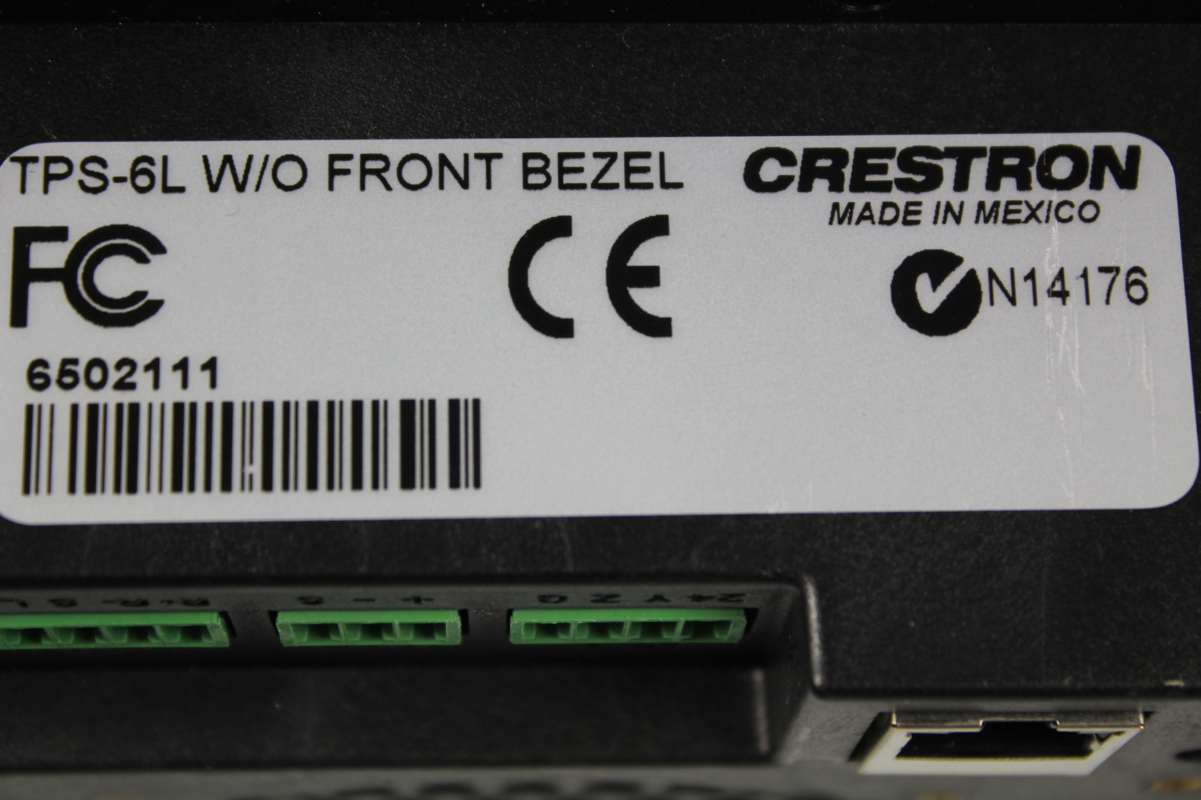 Image of Lot of 3 Crestron Touch Panel Screens 2 x TPS-6L Black & TPS-4L White