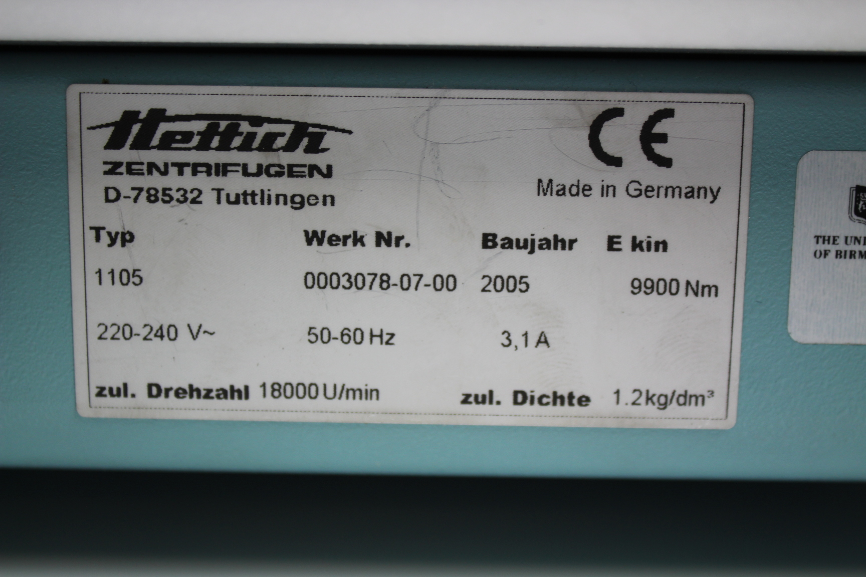 Image of Hettich Mikro 22 Zentrifugen Centrifuge Spares/Repair