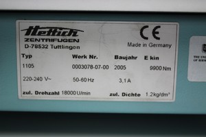 Thumbnail image of Hettich Mikro 22 Zentrifugen Centrifuge Spares/Repair
