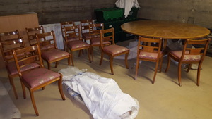 Thumbnail image of Bevan Funnel Reprodux Walnut Dining / Conference/Boardroom Table + 12 Chairs New