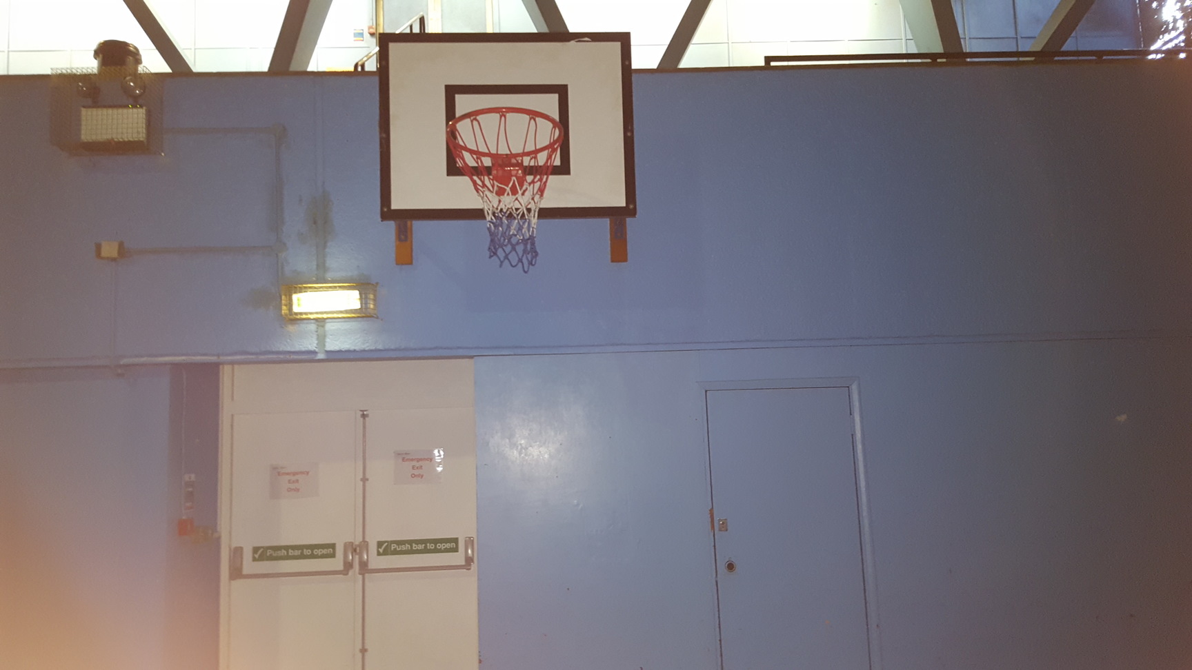 Image of Pair of Heavy Duty Professional Basketball Hoops Backboard Wall Mounted Net