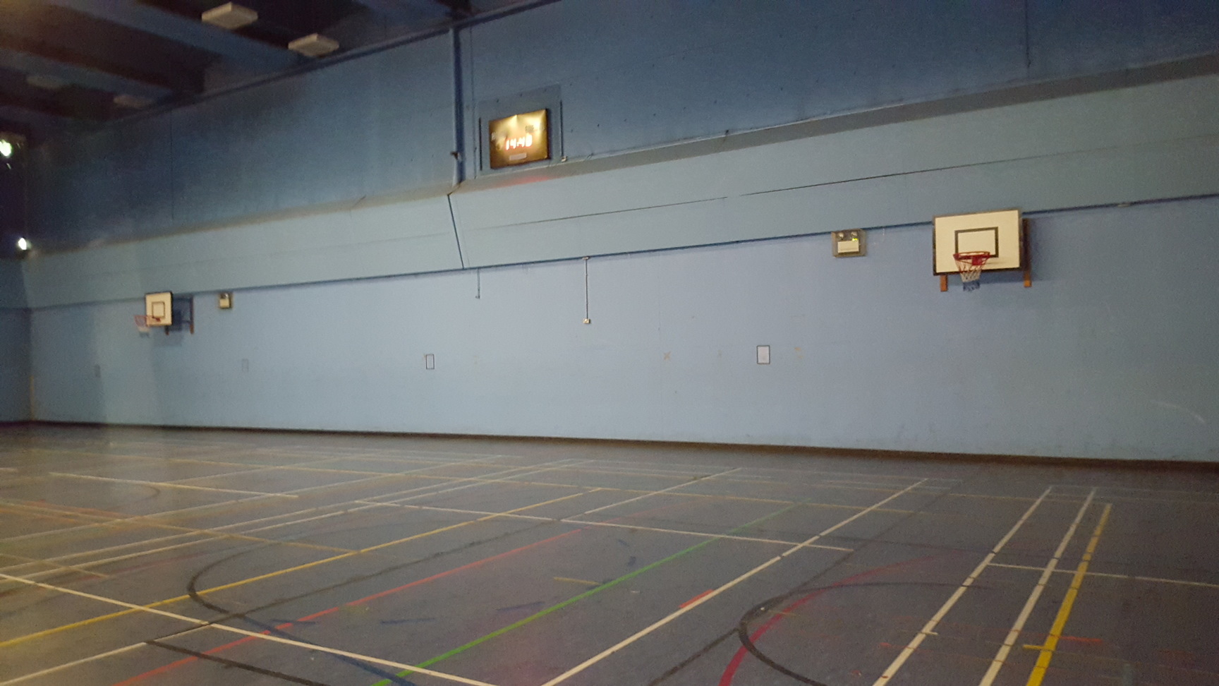 Image of Pair of Heavy Duty Professional Basketball Hoops Backboard Wall Mounted Net