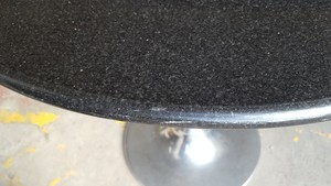 Thumbnail image of Black Solid Granite Café Table – 80cm Diameter with Stainless Steel Base 