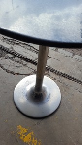 Thumbnail image of Black Solid Granite Café Table – 80cm Diameter with Stainless Steel Base 