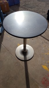 Thumbnail image of Black Solid Granite Café Table – 60cm Diameter with Stainless Steel Base 