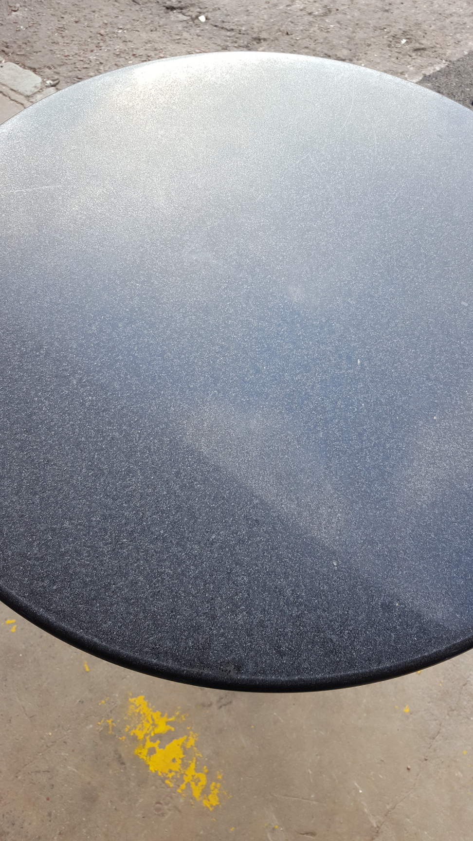 Image of Black Solid Granite Café Table – 60cm Diameter with Stainless Steel Base 