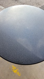Thumbnail image of Black Solid Granite Café Table – 60cm Diameter with Stainless Steel Base 