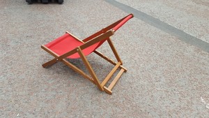 Thumbnail image of SouthSea Hardwood Deckchairs with red upholstery Garden Furniture Patio 