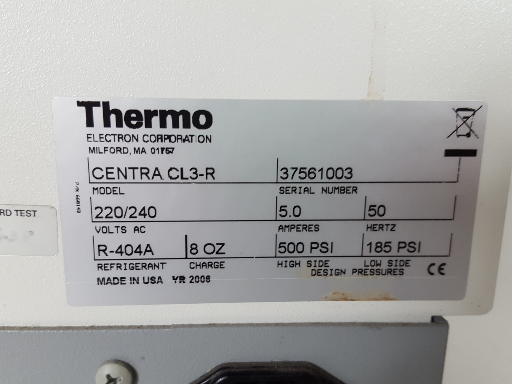 Image of Thermo IEC Centra CL3R Refrigerated Centrifuge 243 Swing Arm Rotor 4600rpm Lab