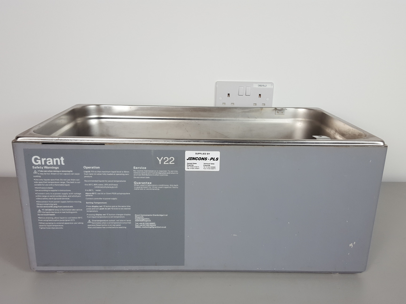 Image of Grant Y22 Thermostatic Water Bath 22L Stainless Steel Tank Garden Planter Lab