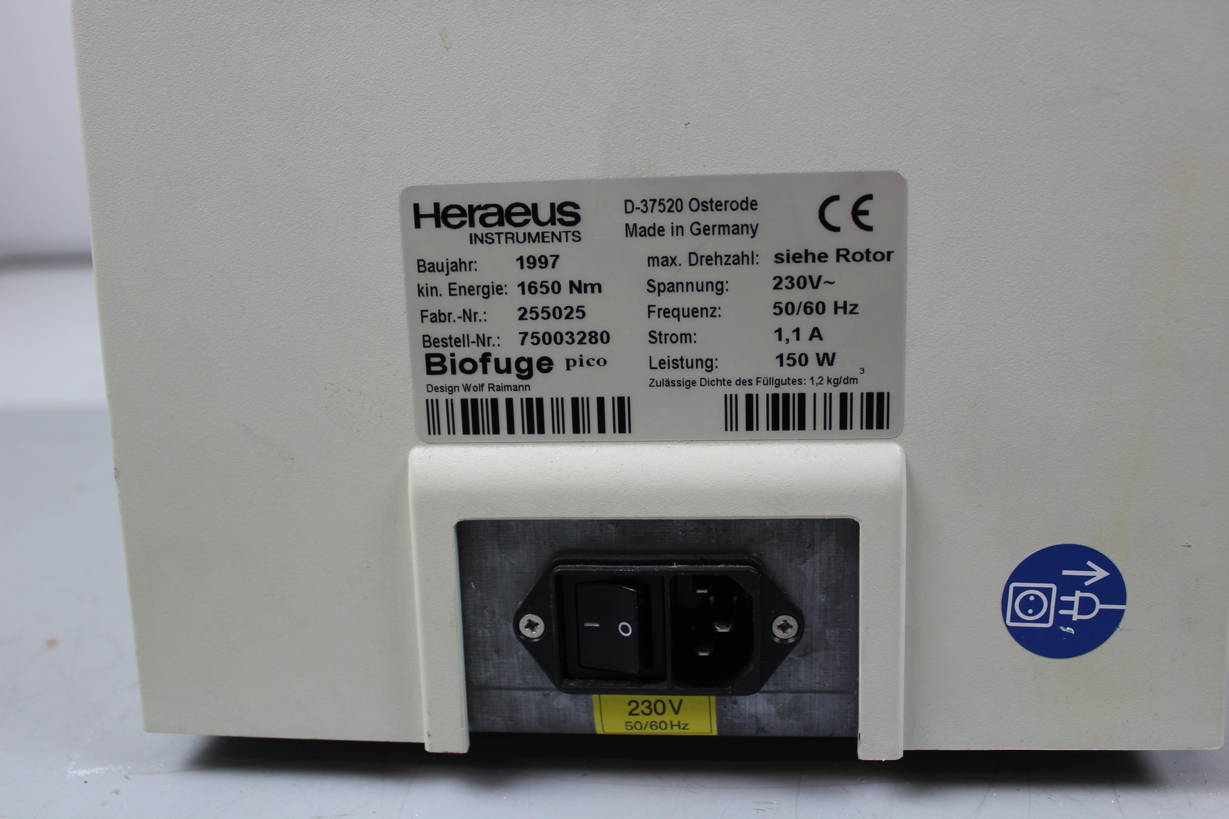 Image of Heraeus Instruments Biofuge Pico Benchtop Centrifuge