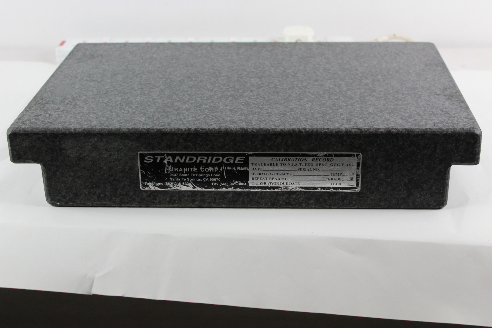 Image of Standridge Precision Granite Surface Plate.