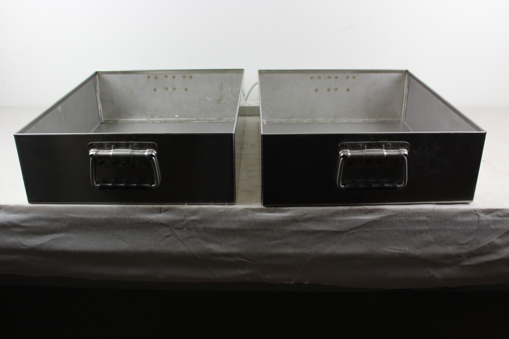 Image of 2 Heavy Duty Stainless Steel Planters with sturdy handles 49x39x14cm  Upcycled  