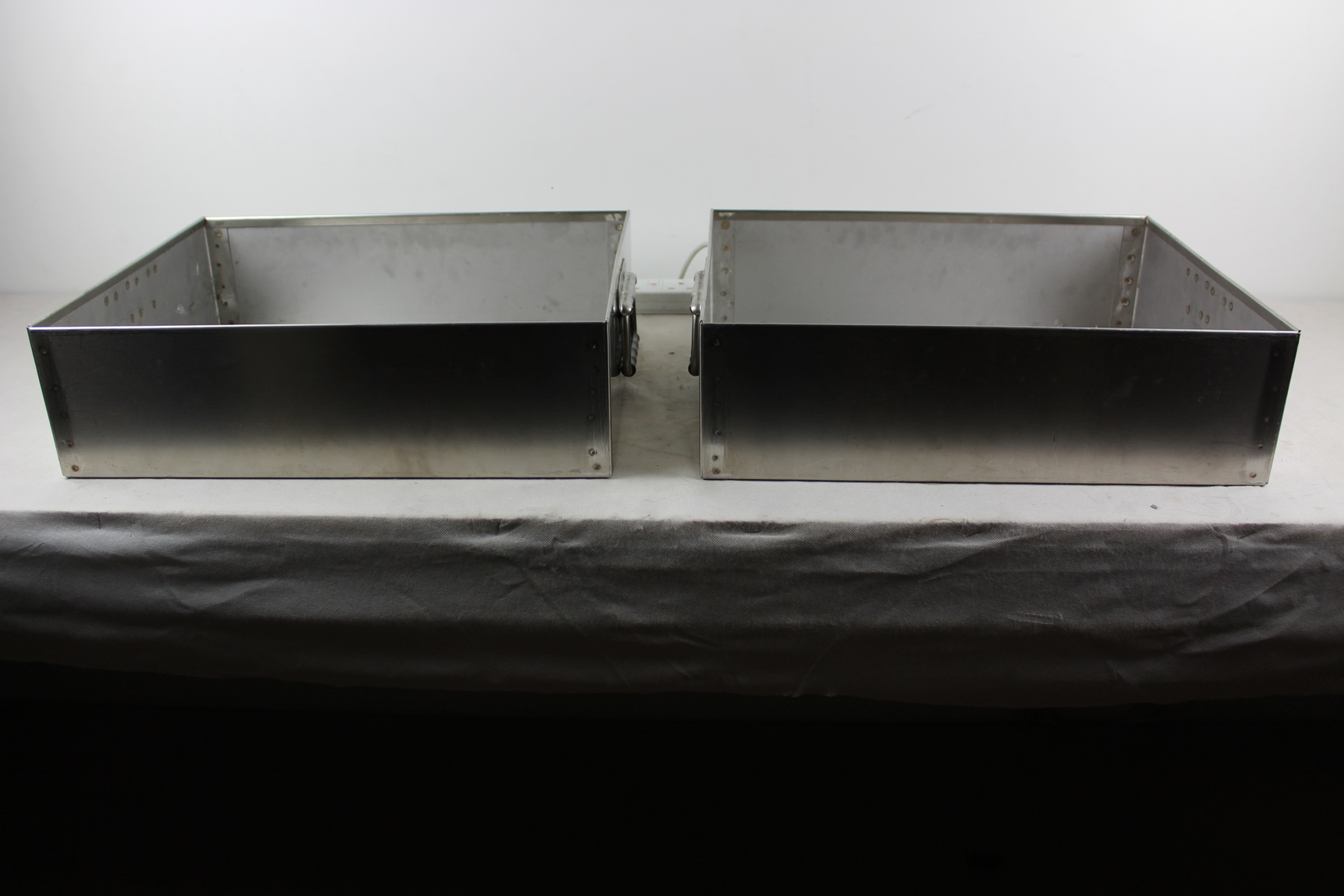 Image of 2 Heavy Duty Stainless Steel Planters with sturdy handles 49x39x14cm  Upcycled  