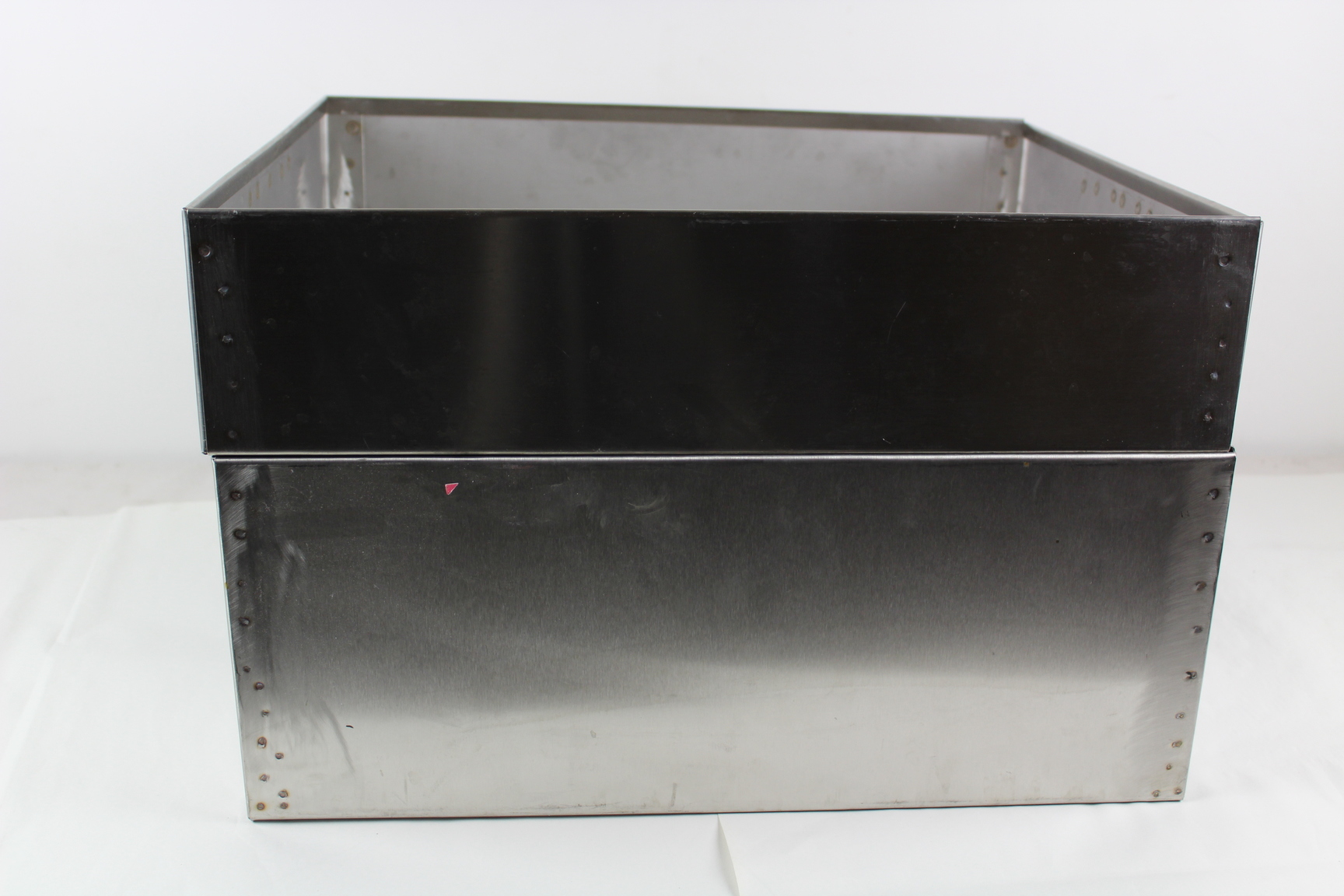 Image of 2 Large Heavy Duty Stainless Steel Planters with handles 43cm l x 40cm  Upcycled